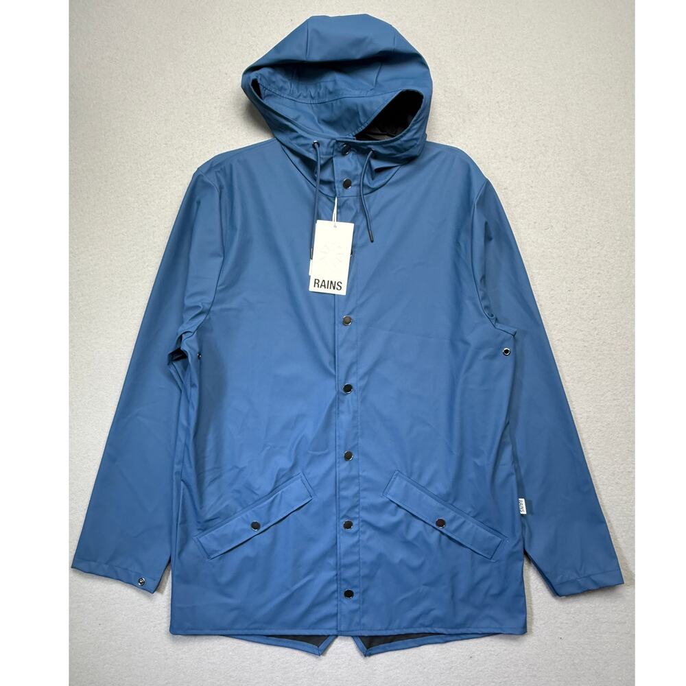Rains Men's Waterproof Hooded Rain Jacket, pulse dark blue Medium $110